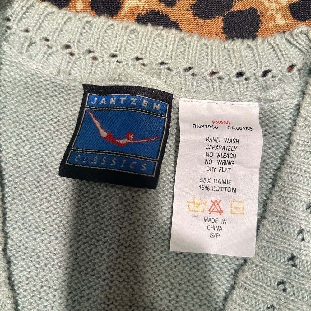Jantzen Sage Green Knit Button-Up Vest - Picture 3 of 6